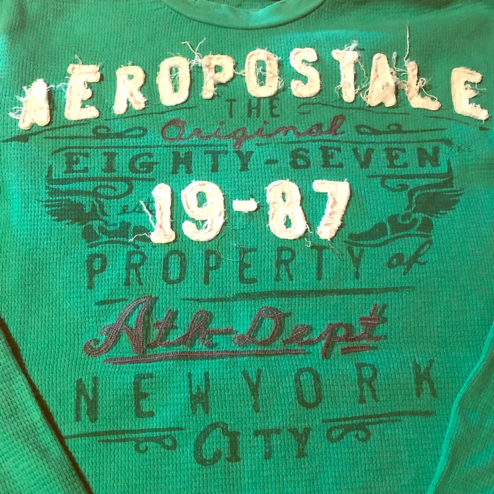 Men’s Green Aeropostale Thermal Shirt Medium